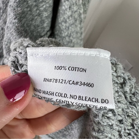 Eileen Fisher open front cardigan women M grey knit lightweight summer sweater - Picture 9 of 9